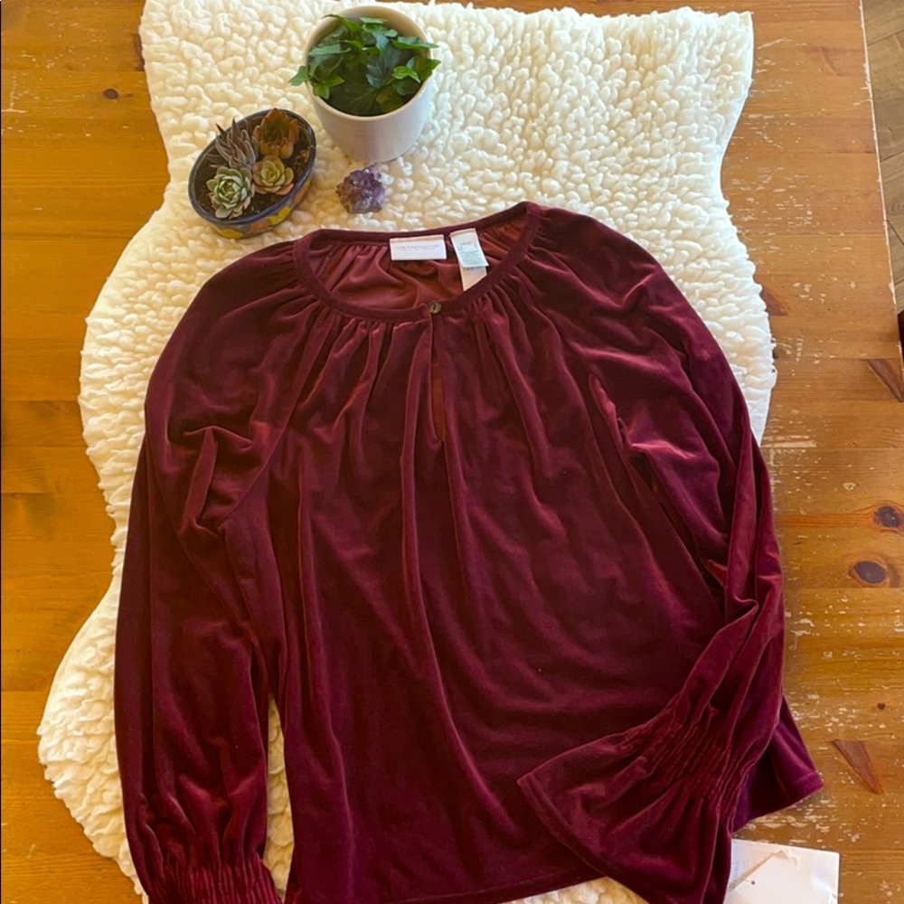Velvet peasant top 😍